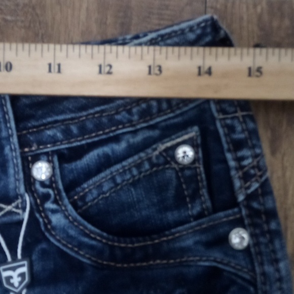Rock Revival Women's 26 Johanna Bootcut Bejeweled Flap Pockets NWT - Picture 10 of 12